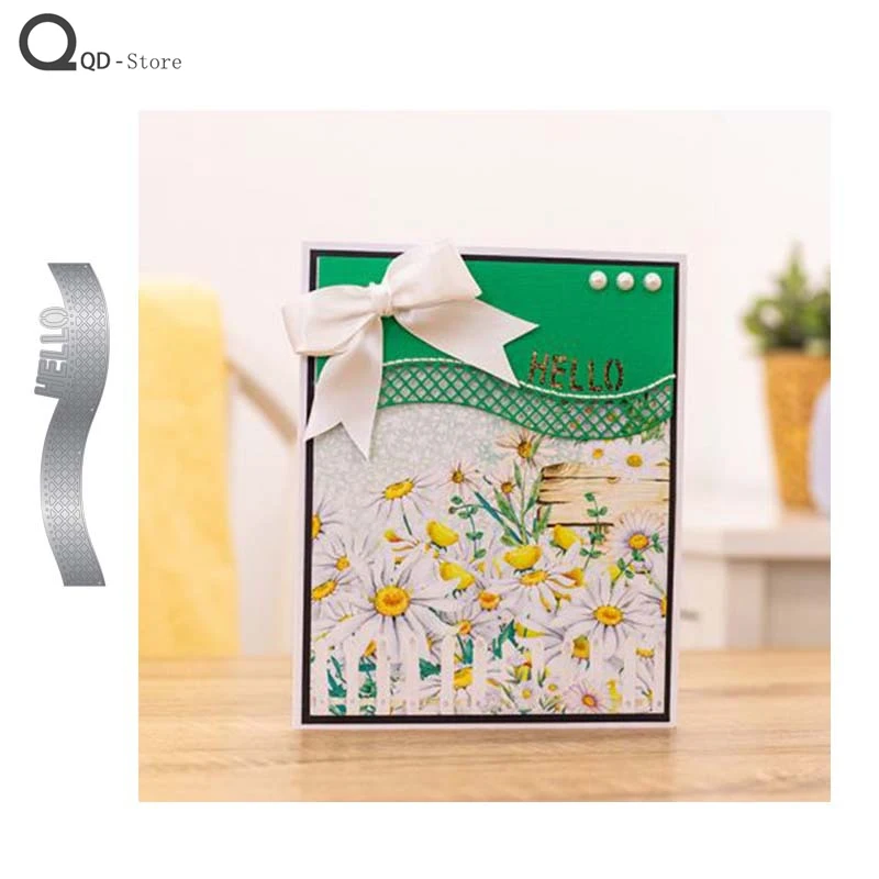 

Hello Long Metal Cutting Dies for Scrapbooking Mold Cut Stencil Handmade Tools Diy Card Make Mould Model Craft Decoration New