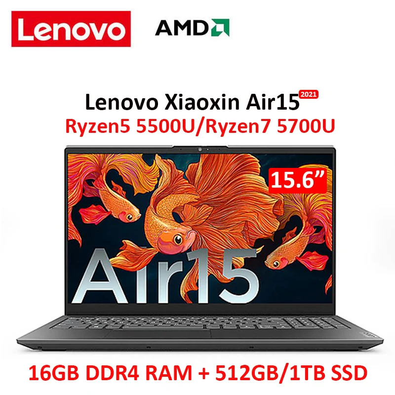 Lenovo xiaoxin Air 15 laptop New 2021 Ryzen 7  5700U/Ryzen 5 5500U Windows 10  512GB/1TB  SSD notebook  IPS Ultraslim computer