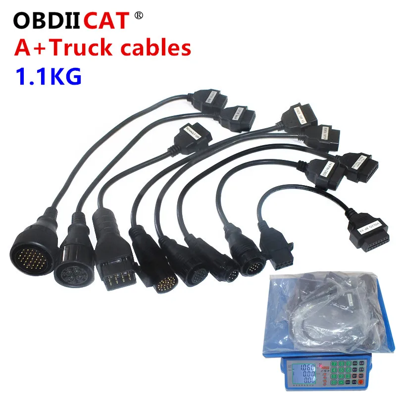 

Новинка 8 шт./лот OBD2 кабели для грузовиков диагностический инструмент Соединительный кабель для грузовиков OBD 2 кабеля диагностический инст...