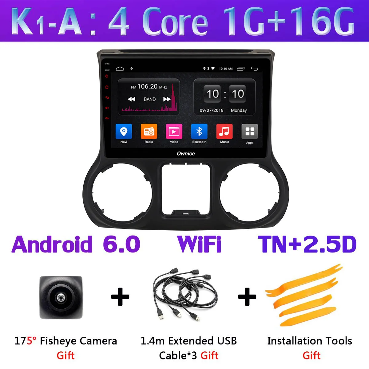 K1-A Панорамная камера 360 ° 4G LTE WiFi Android 9,0 4+ 64G gps CarPlay SPDIF DSP автомобильный Радио плеер для Jeep Wrangler 3 JK 2011 - Цвет: K1-A