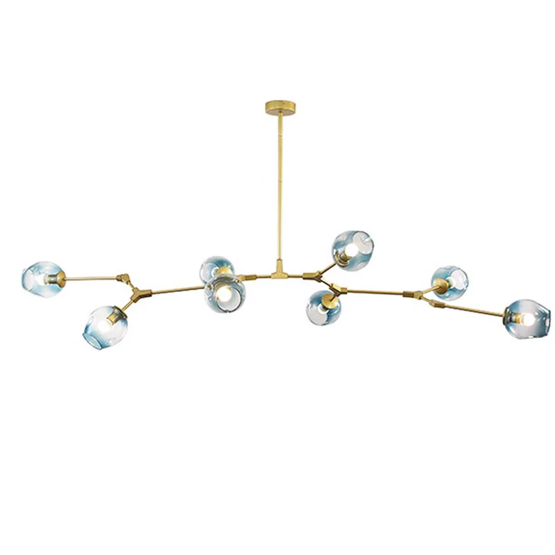 

2021 Glass LED Chandelier Lighting Modern Living Room Decor Pendant Lamp Kitchen Light Fixtures Homd Decor Chandeliers Lamp