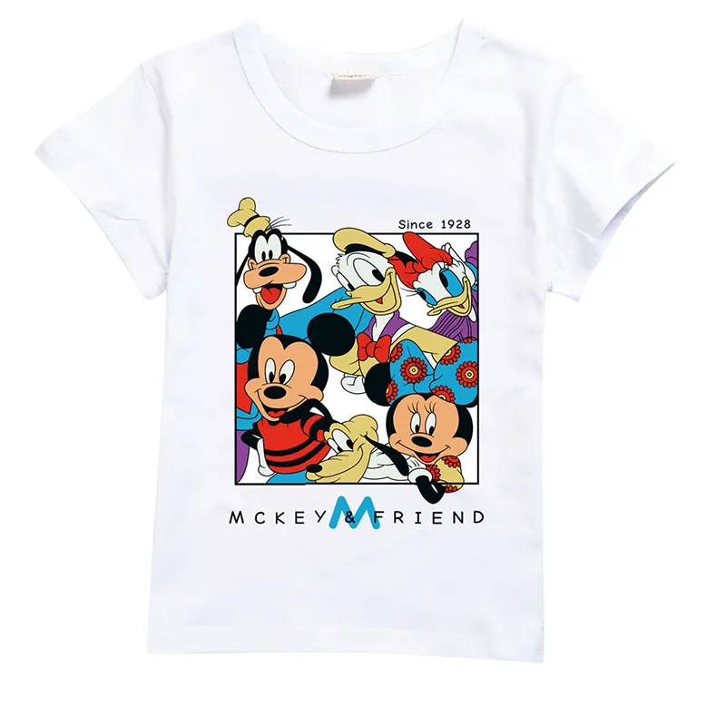 Child T-shirt For 2-15 Years Kids Disney Cartoon New Clothes Goofy Donald Duck Minnie Mouse Mickey Boys Girls Baby Tops Tees | Детская