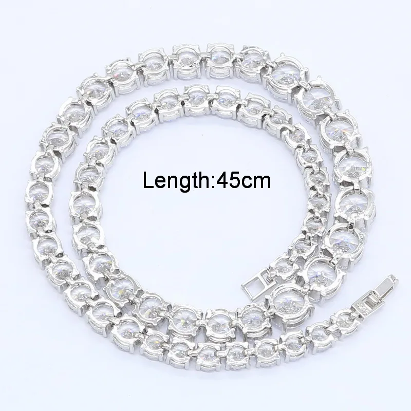 Классический серебристый цвет ожерелье для женщин Круглый Белый Циркон