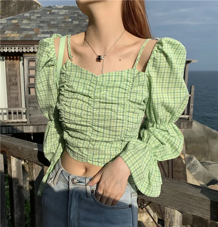 Женская шифоновая рубашка с длинным рукавом весна-лето-осень 2021 | одежда
