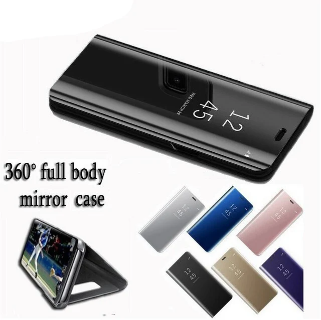 Flip Stand Phone case for iPhone XS Max XR Clear View Smart Mirror Case For X 8 7 6s Plus Cases 360 Full body cover | Мобильные