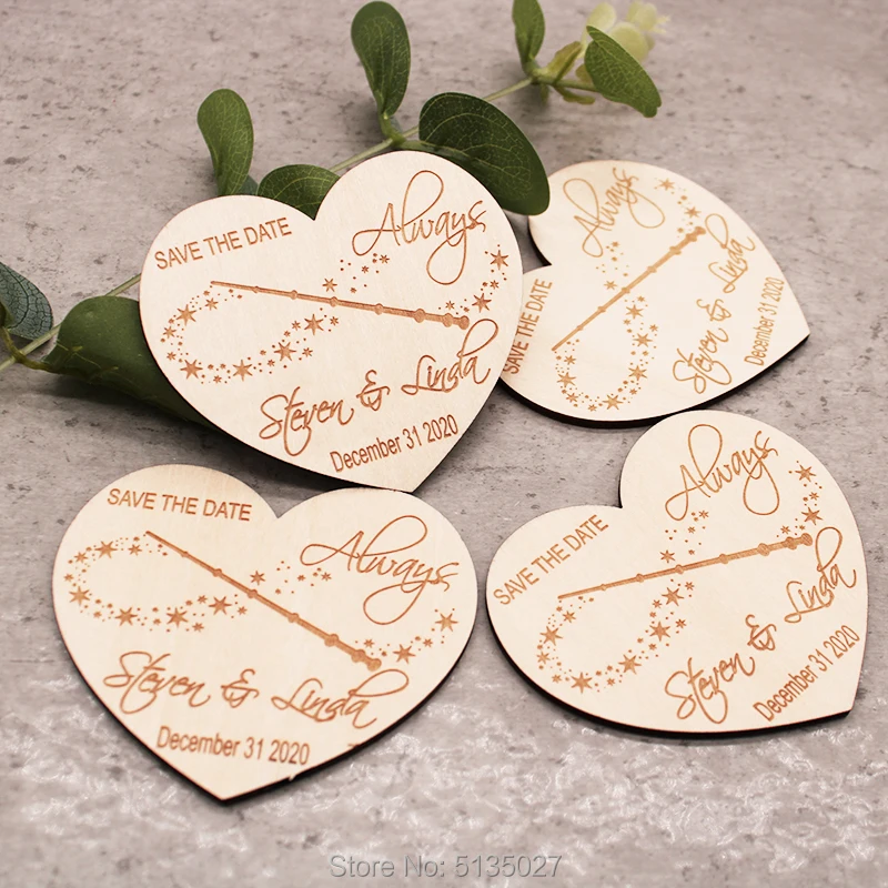 Персонализированный Свадебный магнит для сохранения даты из дерева всегда