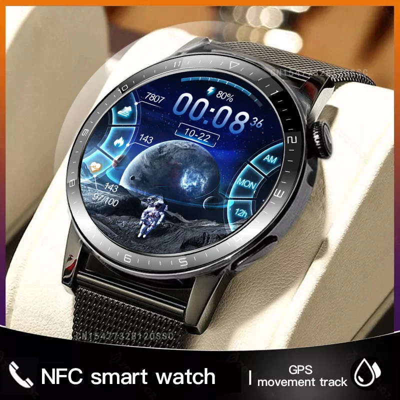 

New Smart Watch NFC Luxury steel belt smartwatch GPS activity tracker Bluetooth Call Custom Dial better than for HUAWEI watch gt