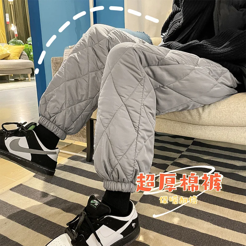 

Мужские утепленные хлопковые брюки, повседневные утепленные шаровары в стиле ретро с защитой от холода, зима 2021