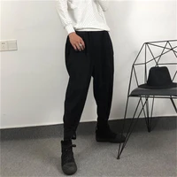 mens harun pants spring and autumn new korean fashion day personality pants button decoration casual loose large size pants