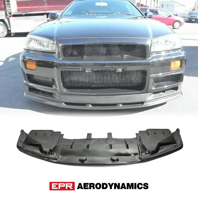 Car Accessories For Nissan Skyline R34 GTR OEM Carbon Fiber Front Bumper Bottom Lip With Undertray Glossy Finish Splitter Kit | Автомобили