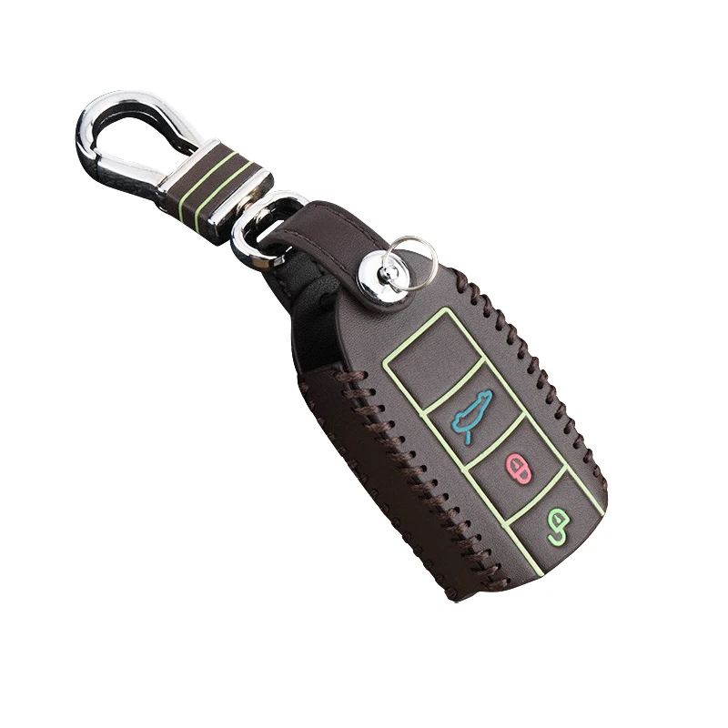 hot sale leather car key case for porsche cayenne 911 panamera 3 buttons smart remote fob protector cover car accessories free global shipping
