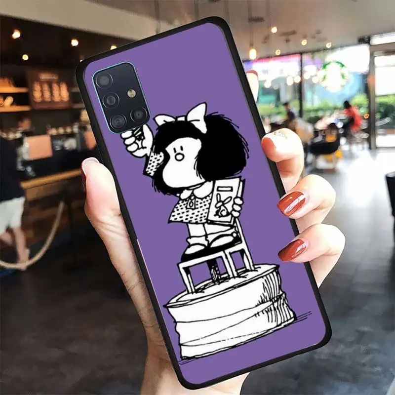 

Cartoon Cute Mafalda Phone Case For Samsung A10 A12 A02 A20E M30 A31 A32 A40 A50 S A52 A51 A70 A71 A80 Cover Fundas