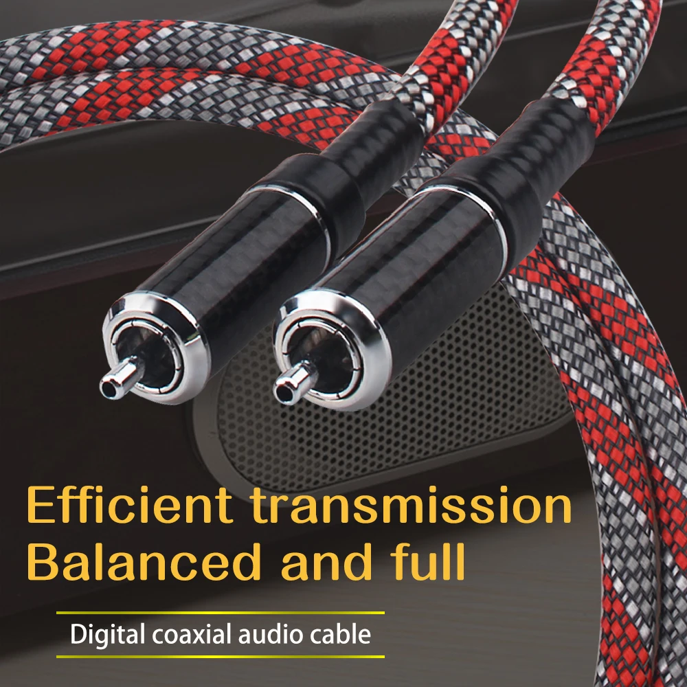 1 Pcs HiFi Audio Digital Coaxial Cable Carbon Fiber Rhodium Plating RCA Plug for Amplifier CD Player DAC | Электроника