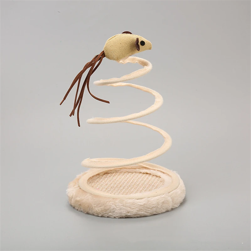 Pet Cat Turntable Toy Simulation Mouse Scratching Plate Spring Cat Plush Mouse Ball Fish Play Toys Scratcher Plate Pets Gatos