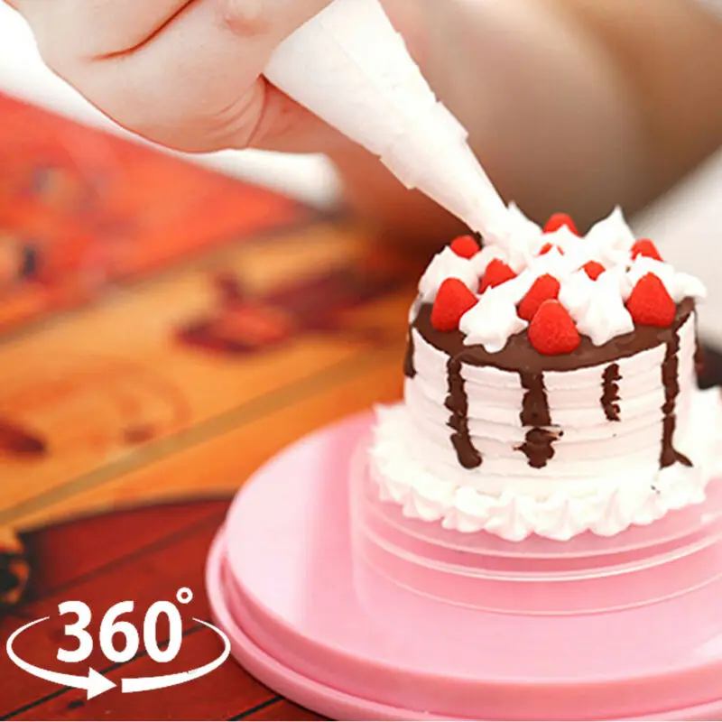 Домашняя DIY вращающаяся подставка для торта на 360 градусов 14 см украшения розовая
