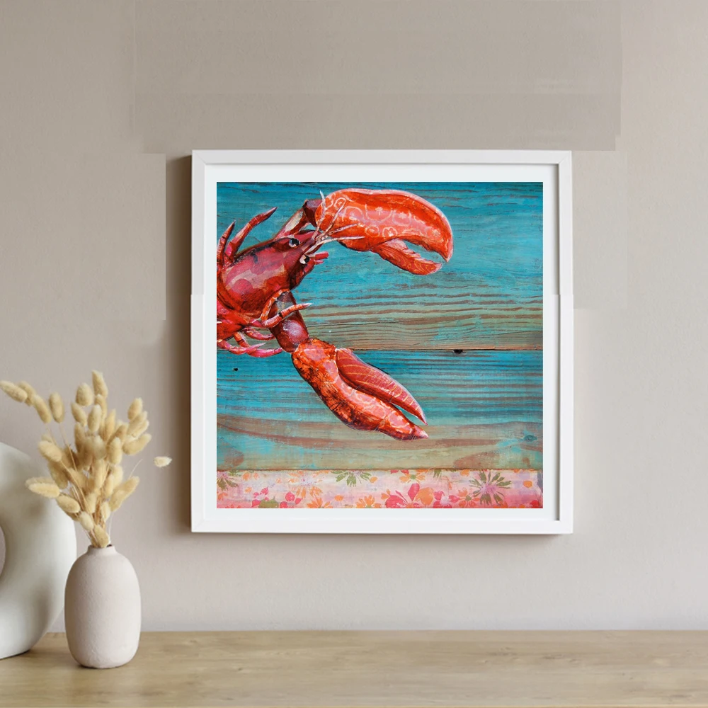 

Beach Lobster Canvas Painting Summer Vacation Wall Art Decor Living Room Decoration Lobster Home Decore Vintage