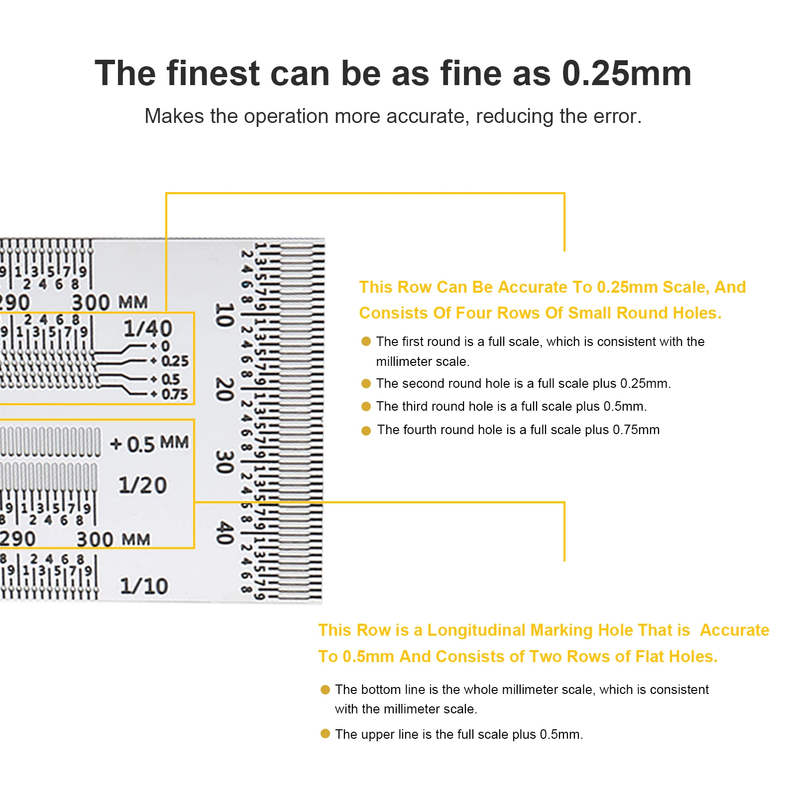 

Stainless Steel Marking Line Ruler T-shaped Hole/Right Angle Scribing Ruler Carpenter Woodworking Measuring Tool