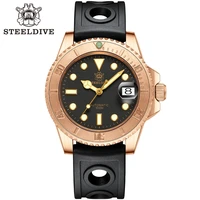 steeldive men dive watchmens automatic mechanical watches bronze mens wristwatches 20atm waterproof super luminous dive wa