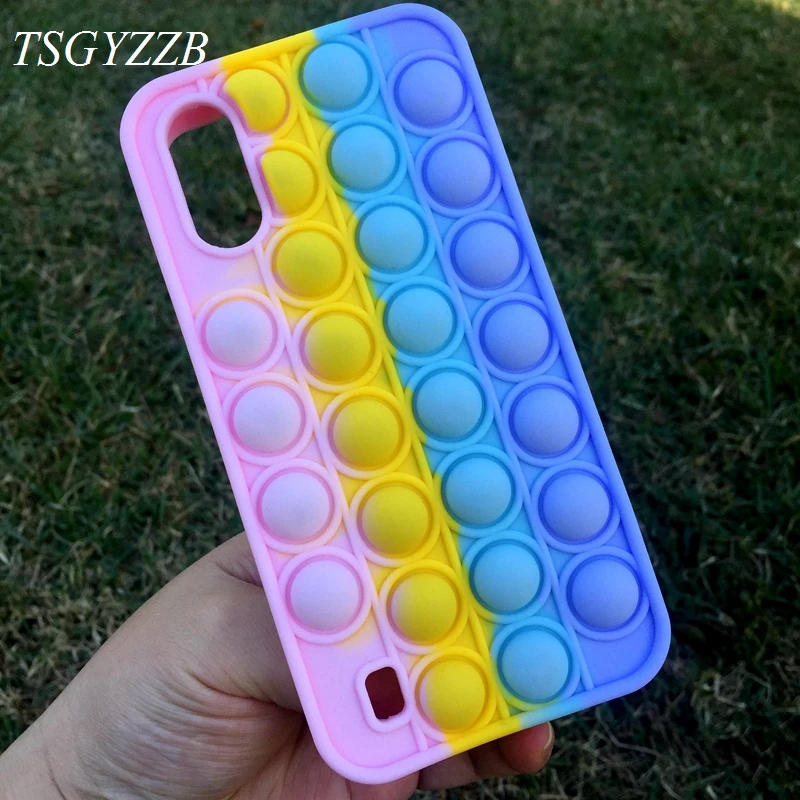 

For Samsung A01 Case SM-A015F Silicone Soft Back Cover For Samsung Galaxy A 01 A015F Relieve Stress Push Bubble Phone Case