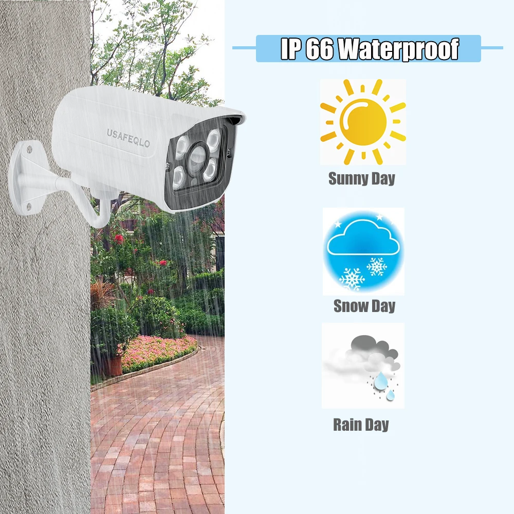 Система видеонаблюдения USAFEQLO 4-канальная Водонепроницаемая цилиндрическая