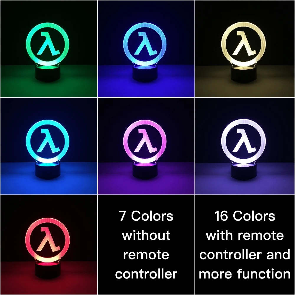 Детский светодиодный светильник с логотипом Half Life ночник для мальчиков спальни