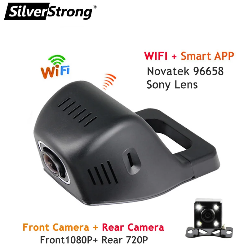 S200-Dual CAM DVR SilverStrong Топ Автомобильный видеорегистратор wifi dvr 1080P Novatek 96658 двойной объектив Автомобильная камера видео рекордер для iOS Android телефон/автомобильный DVD B202 - Название цвета: S200-Dual CAM DVR