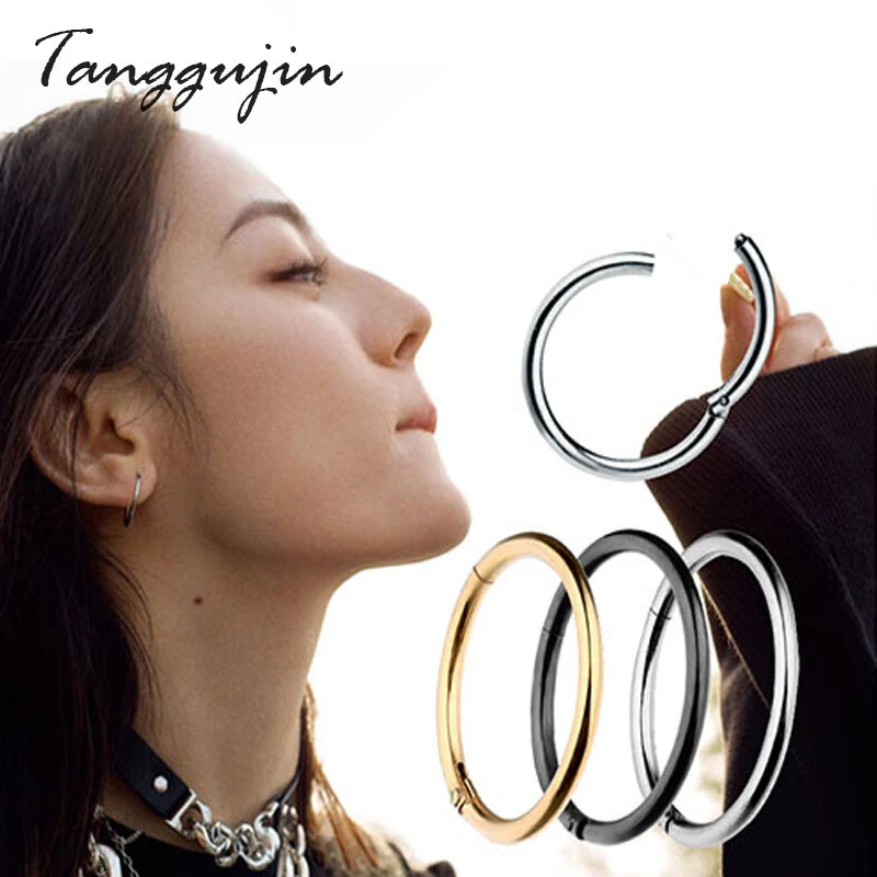 Серьги-кольца женские из титановой стали простые маленькие круглые мини-кольца с