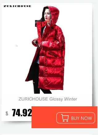ZURICHOUSE Женская парка с капюшоном зимняя куртка женская глянцевая зеленая Мода с буквенным принтом свободное теплое длинное зимнее пальто