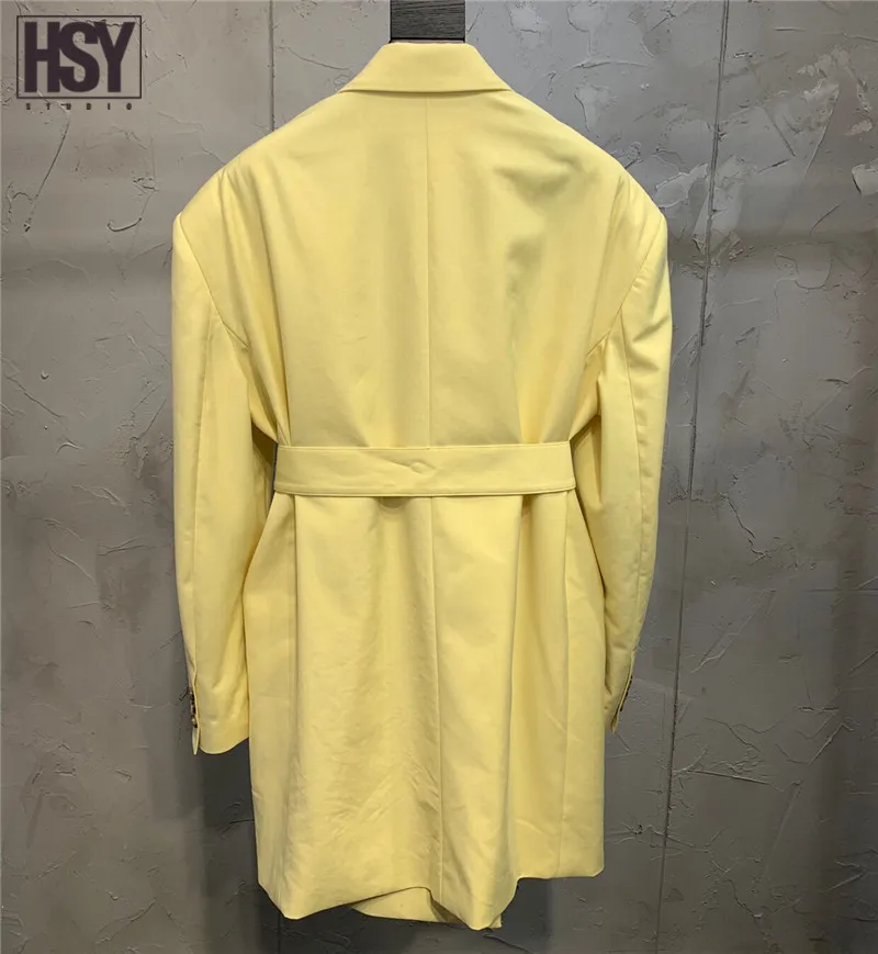 【Hsy】2019осенние новые модные женские пальто в западном стиле двубортный карман
