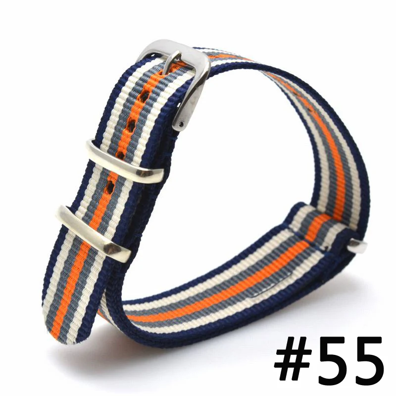 18mm 20mm Nylon Watch Band 10Pcs/set Nato Army Sport Canvas Strap Woven Wristband Substitute Dw Nylon Bracelet