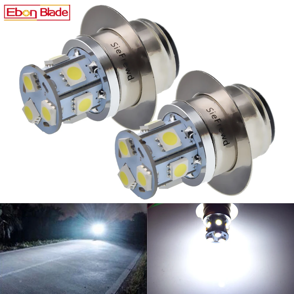 2x P36D светодиодный светильник головы мотоцикла 5050 9 SMD лампы для Moto Hi/lo налобный