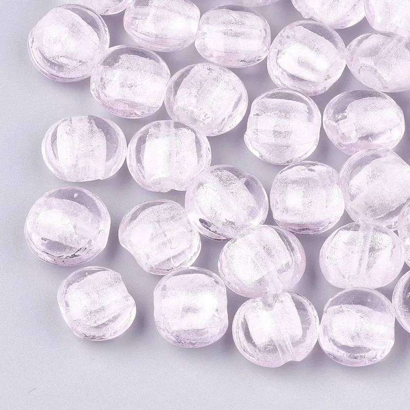 Pink Pandahall 200 шт./лот 12x8 мм разные цвета в произвольном порядке плоские круглые туфли ручной работы серебристого цвета; Фольга Стекло бусины Spacer бисера аксессуары для изготовления украшений своими руками - Цвет: Pink