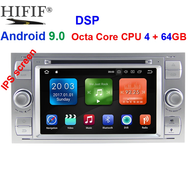 online Ips 2 Din Octa 8 Núcleo Android 9.0 Leitor De Dvd Do Carro Navegação Gps Wifi 4g Para Ford S-max Kuga Fusion Trânsito Fiesta Foco Ii Dsp