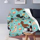 Такса, суши, собака, порода, одеяло, еда, животное, эстетическое Флисовое одеяло, супермягкое Дешевое покрывало