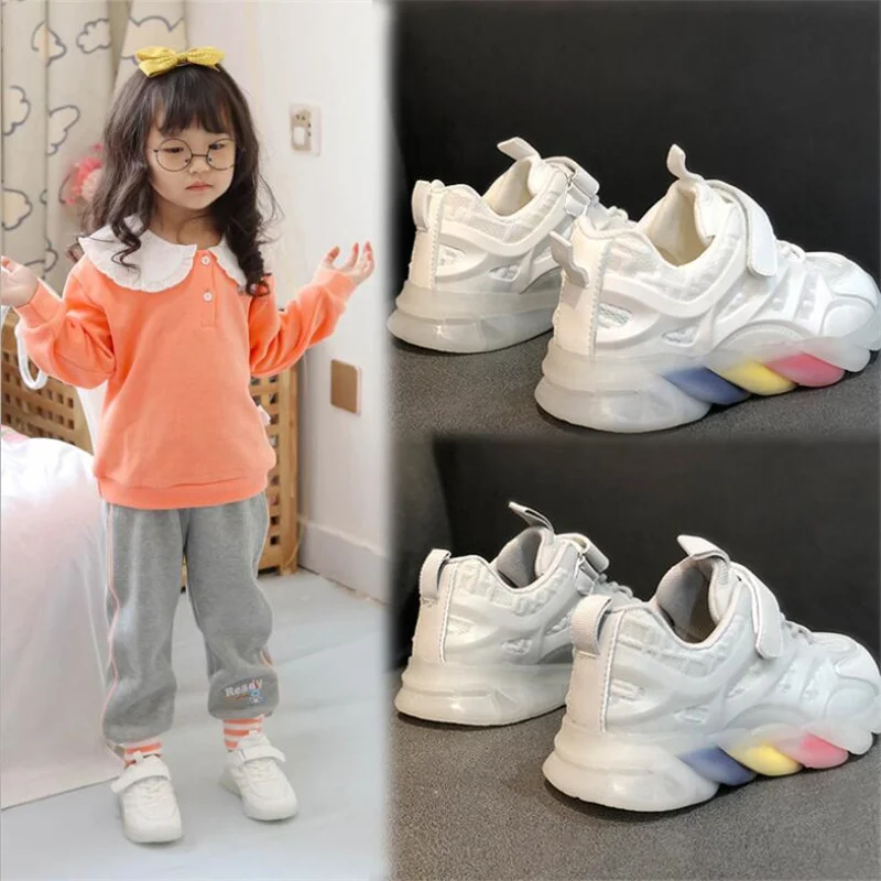 

Спортивная обувь для девочек Размеры EU26-36 2021 осень; Новое поступление; Детская одежда Обувь с дышащей сеткой; Детское летнее Радужное платье...