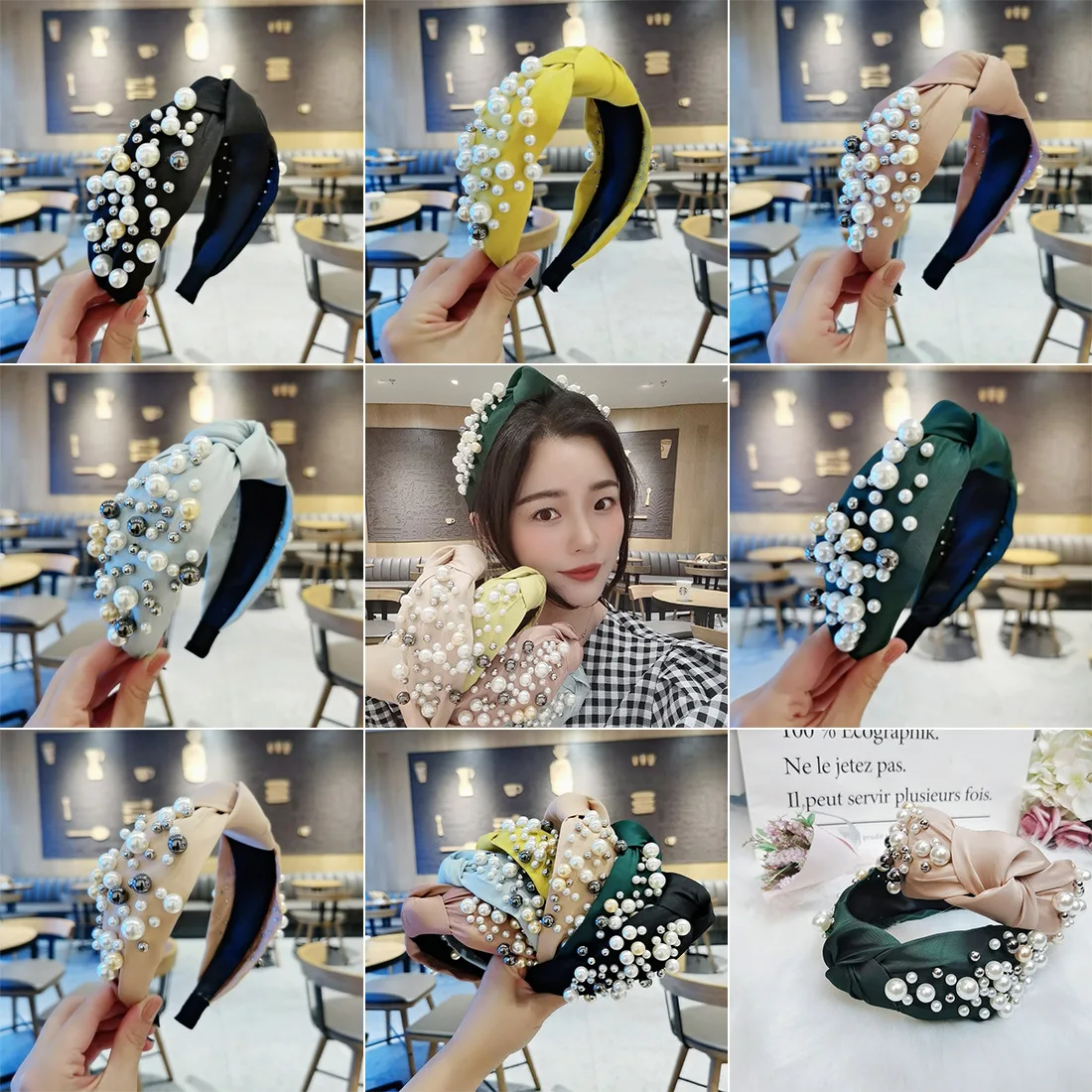 

Fashion Women Adult Wide Knot Side Center Headband Baroque Hairband