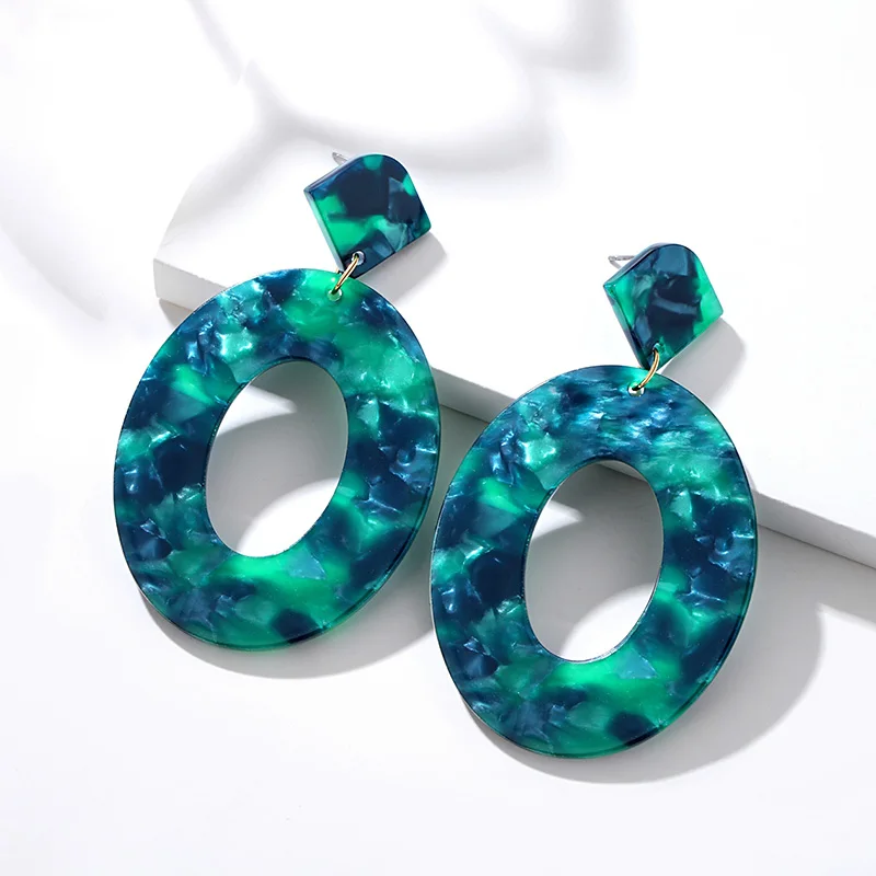 ZWC Bohemia Acrylic Resin Large Drop Earrings for Women Leopard Round 2019 Simple Geometric Dangle Fashion Jewelry Gift | Украшения и