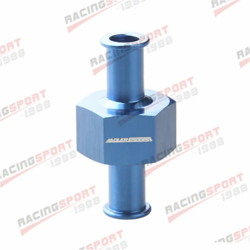 

10mm 3/8" Billet Fuel Pressure Gauge Inline Barb Adapter With 1/8" Port Blue