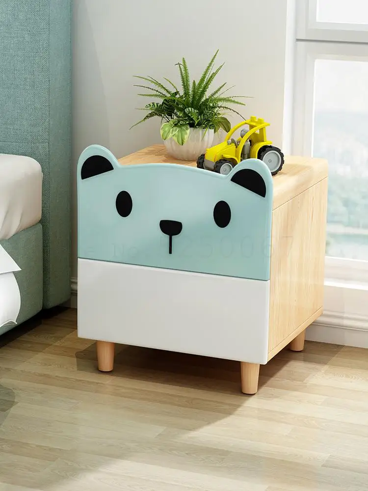 Прикроватный шкафчик мультяшный для детей хранения из цельного дерева с