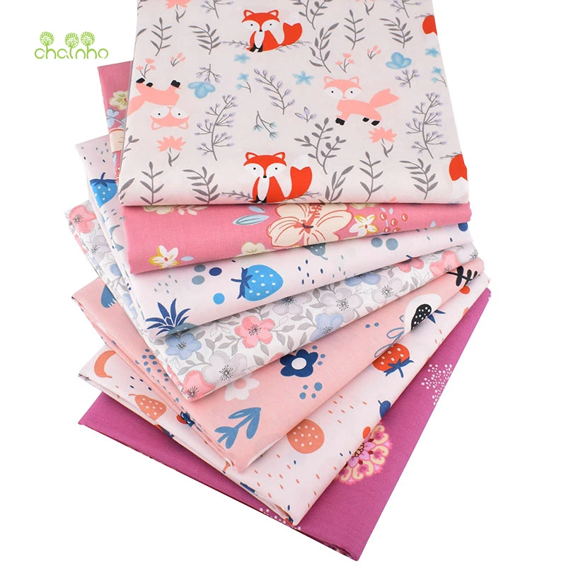 Серия &quotРозовый лес&quot хлопчатобумажная ткань с рисунком для шитья своими