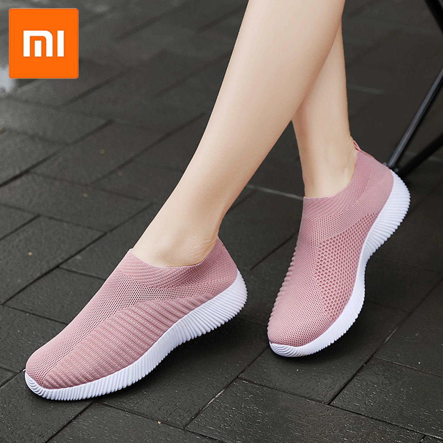 Кроссовки Xiaomi женские на платформе Вулканизированная подошва без шнуровки