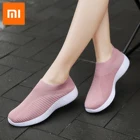 Кроссовки Xiaomi женские на платформе, Вулканизированная подошва, без шнуровки, лоферы, прогулочная обувь, сандалии, большие размеры 43