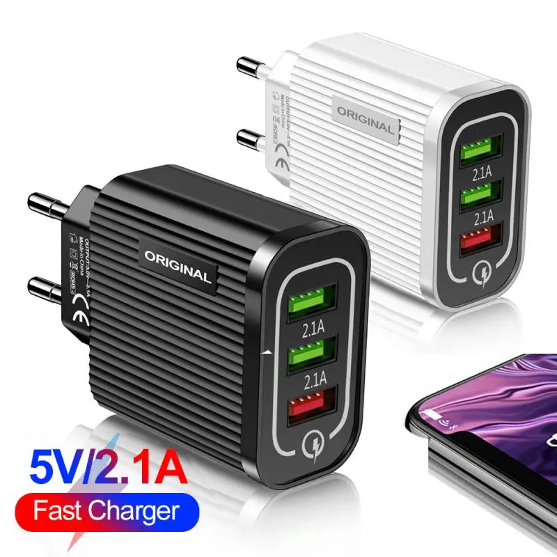 

EU Plug USB Charger Quick Charge 3.0 For Phone Adapter For Huawei Xiaomi iphone Tablet Portable Wall Mobile Charger Fast Charger