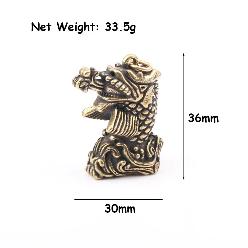 Античная Медная подвеска в виде головы дракона рыбы тела удачи мужской брелок