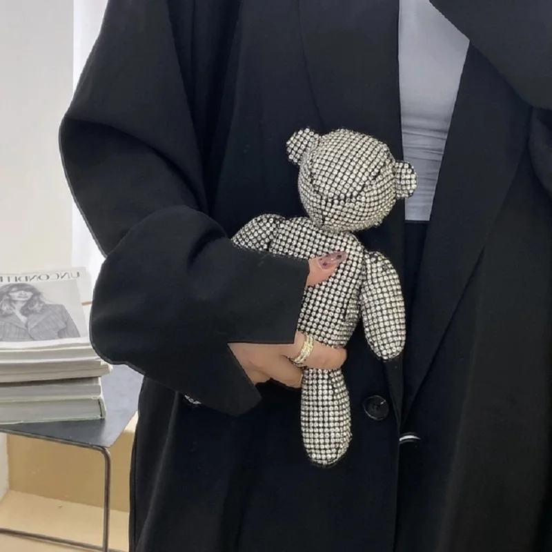 Блестящая сумка с медведем от известного бренда специальные кошельки и сумочки