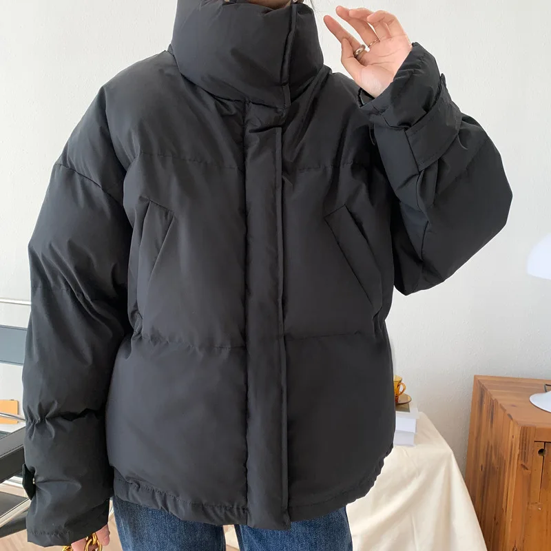 

2021 Winter Coat Unisex Warm Parkas Down Padded Jacket Coat Loose Men And Women Jackets Solid Color Padded Coat Fashion Jacket