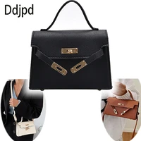 ddjpd simple retro solid color ladies small square bag fashion pu leather mini messenger bag ladies casual shopping shoulder bag