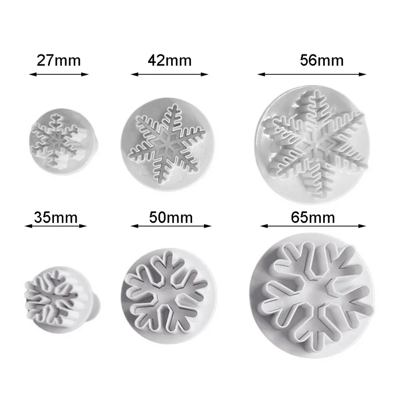3pcs/set Sugarcraft Cake Decorating Tools Fondant Plunger Cutters Cookie Biscuit Snowflake Mold Set Baking Accessory | Дом и сад