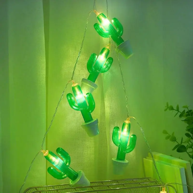 10LED лампа гирлянда кактус форма медный провод Рождество открытый KTV бар ночной