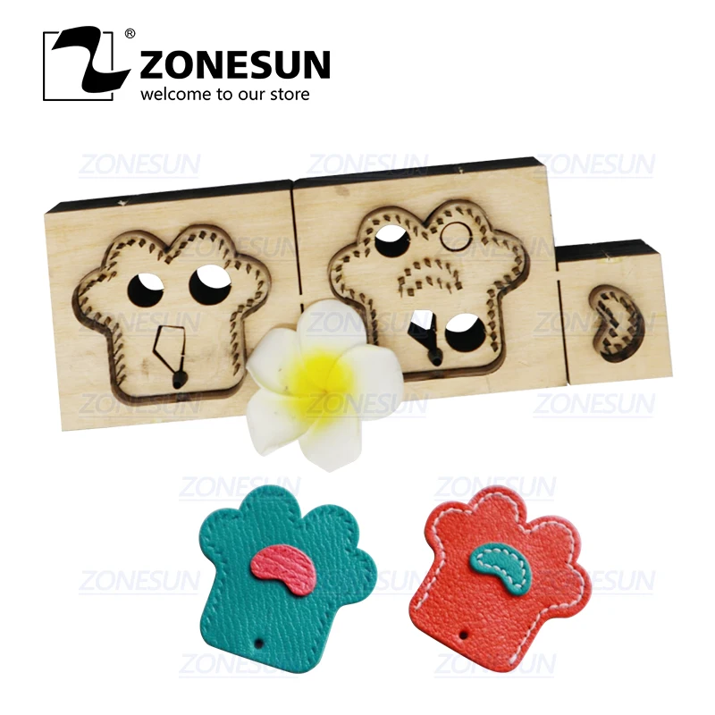 

ZONESUN C4 Entrance Card Holder Custom Leather Cutting Die Handicraft Punching Tool DIY Paper Clicker Die Wooden Template